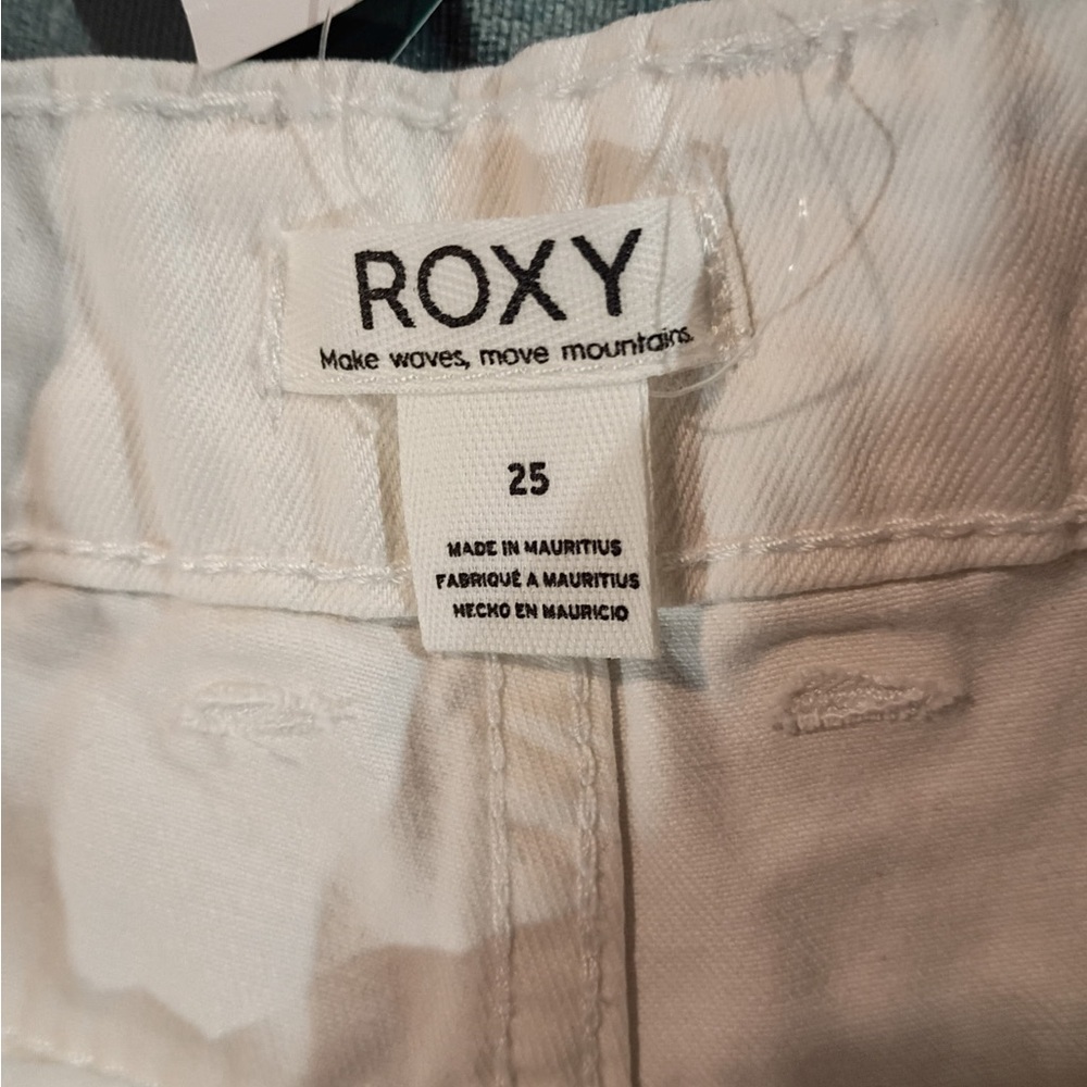 Roxy White High Rise Button Fly Shorts Size 25 NWT Summer Beach - Picture 4 of 9